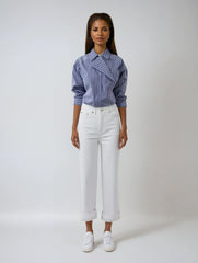 Chic Striped Lapel Shirt