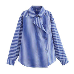 Chemise à revers à rayures chic