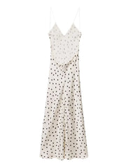 Polka Dot V-neck Sling Dress – Backless Long Summer Camisole Style