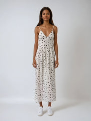 Polka Dot V-neck Sling Dress – Backless Long Summer Camisole Style