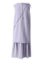 Light Purple Irregular Splice Vest Dress