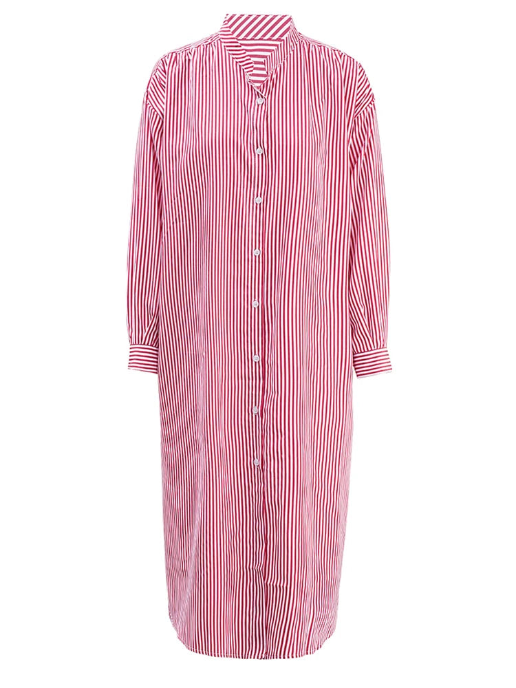 Robe de chemise midi rayée