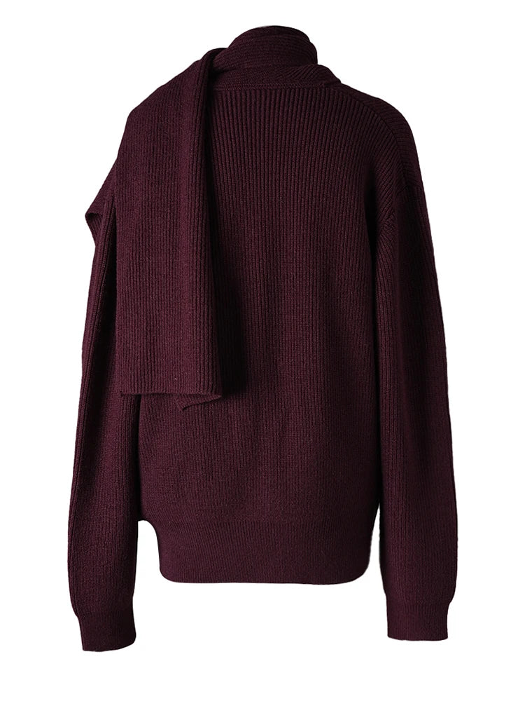 Cardigan en tricot rouge du vin
