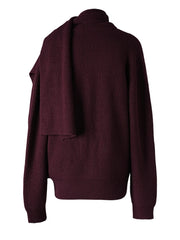 Cardigan en tricot rouge du vin