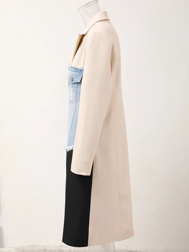 Veste de blazer en couleur en jean