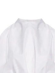 Chemisier à manches bouffantes blanches chics