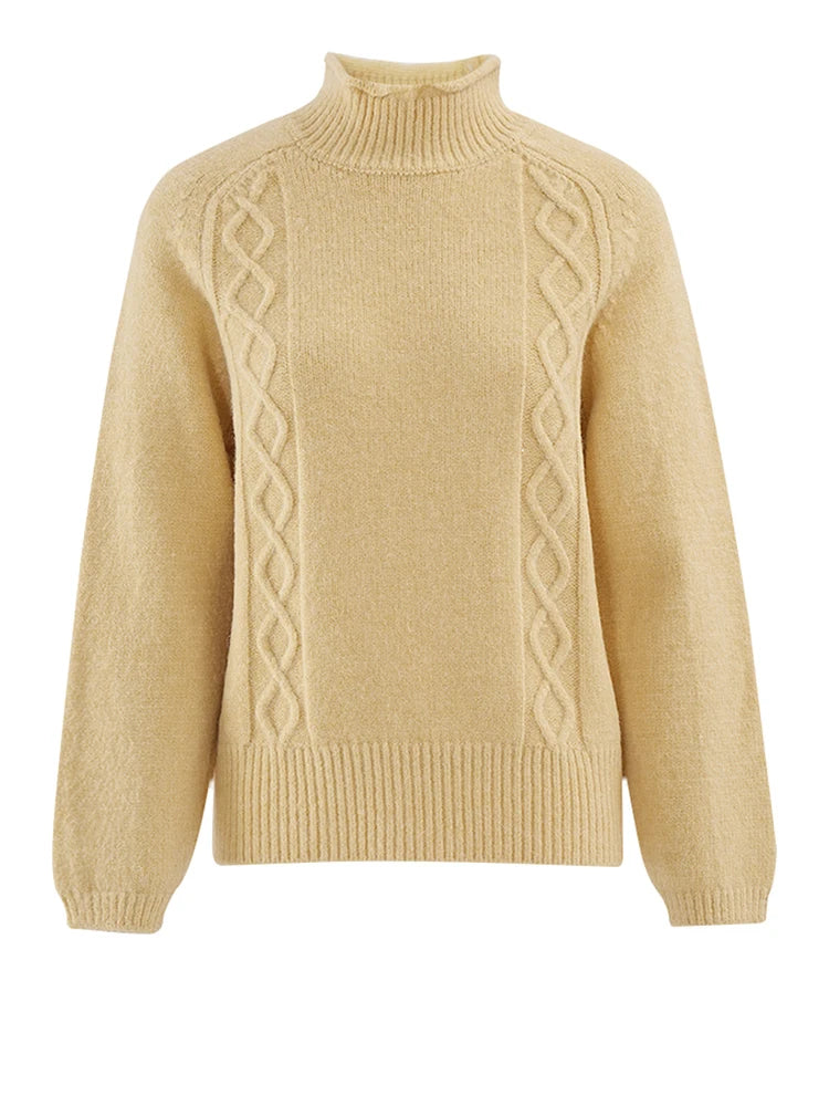 Pull en tricot à col roulé bleu confortable