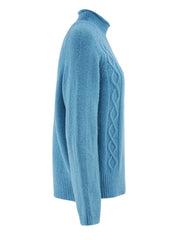 Pull en tricot à col roulé bleu confortable