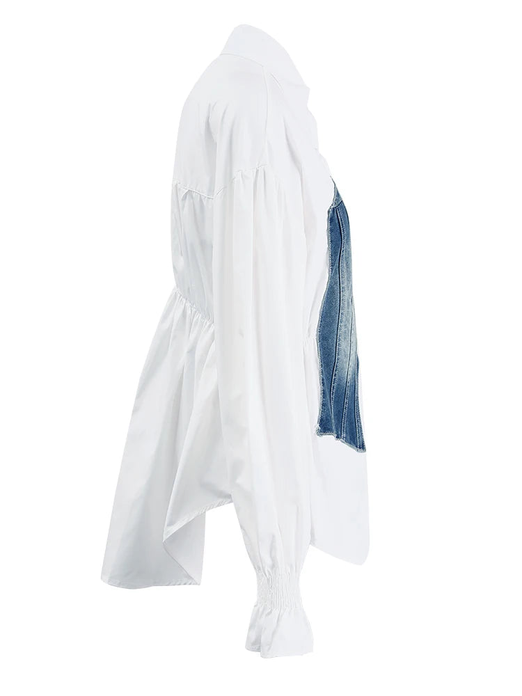 Denim Patchwork Blouse