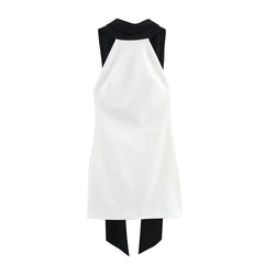 White Halter Backless Mini Dress