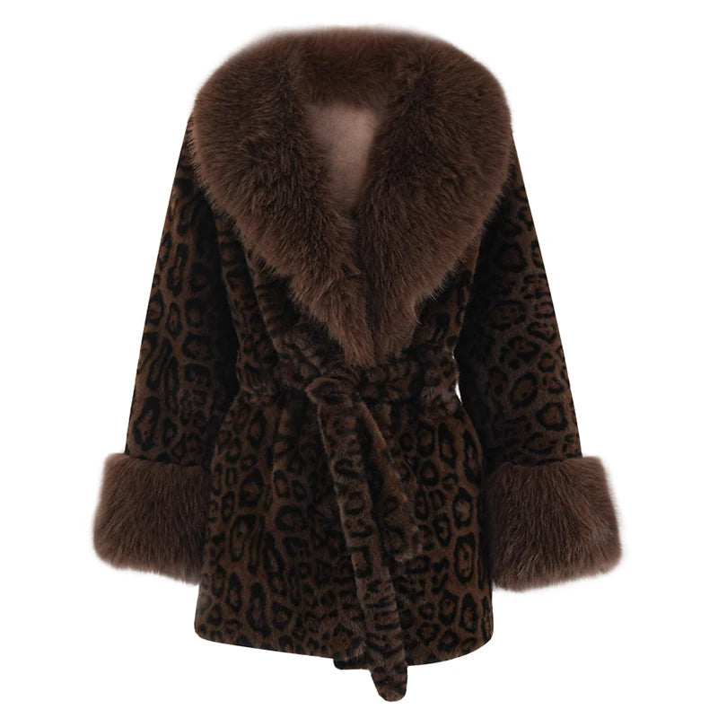 Veste en fausse fourrure brune