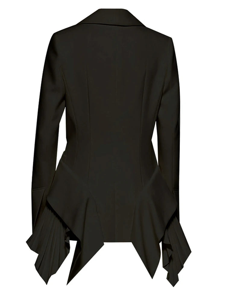 Blazer à volants plissés irréguliers