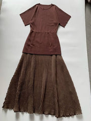 Pleated Knitted Maxi Dress