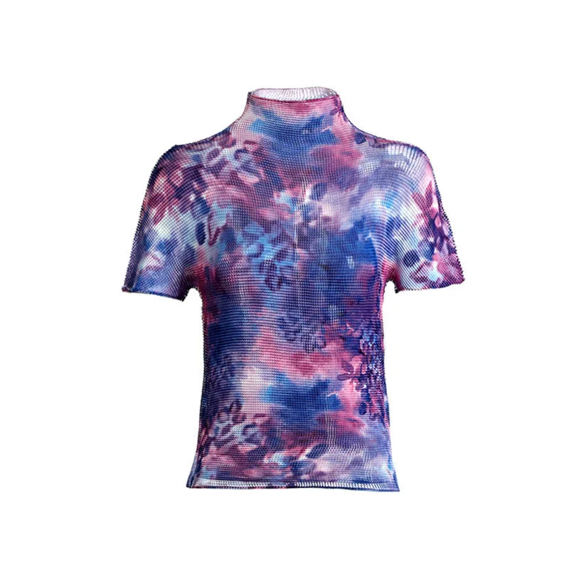 T-shirt plissé à col roulé