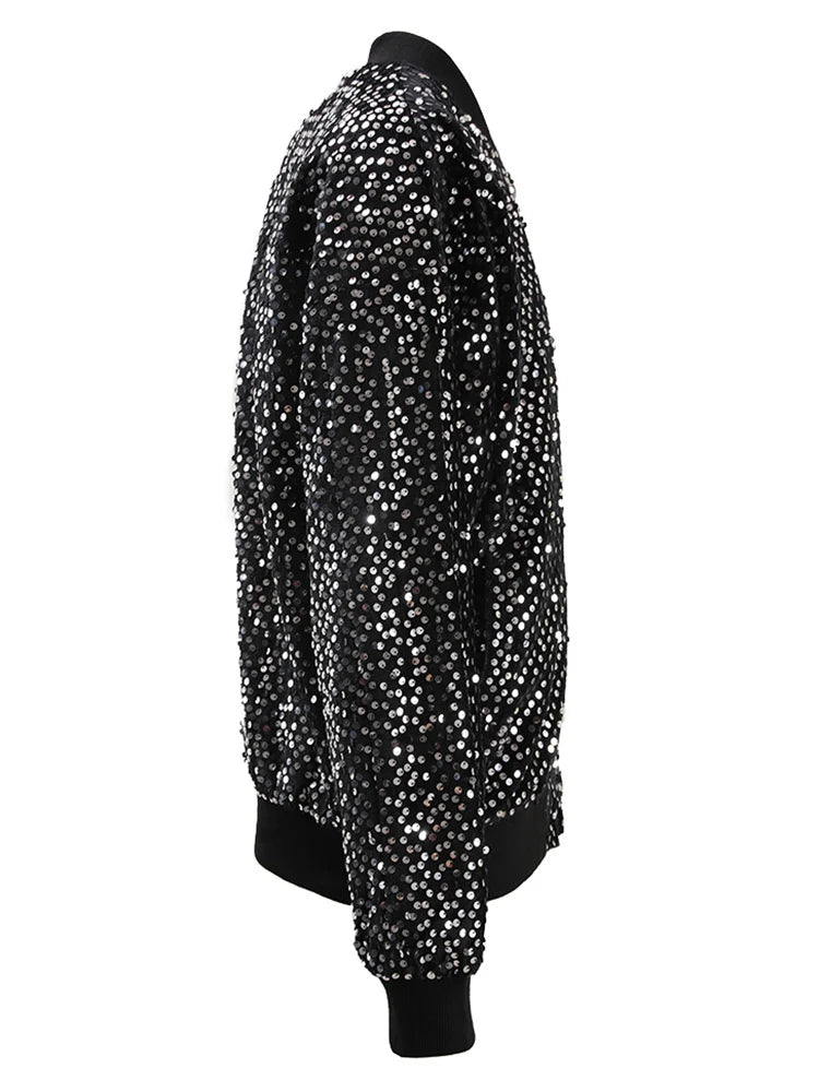 Veste à paillettes noires