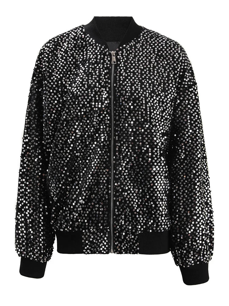 Veste à paillettes noires
