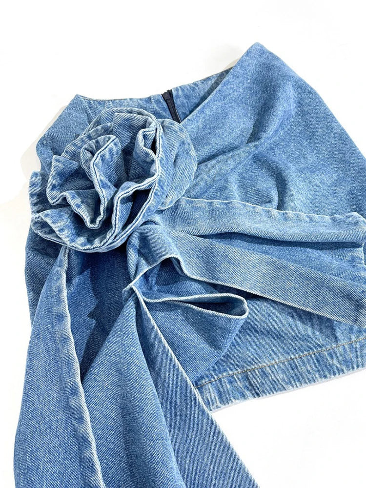 Rose Denim Mini Skirt