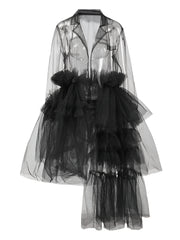 V-neck Mesh Spliced Summer Dress – Airy Cotton-poly Blend