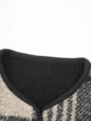 Manteau en laine à carreaux