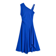 Asymmetric Oblique-shoulder Dress – Summer A-line Edition