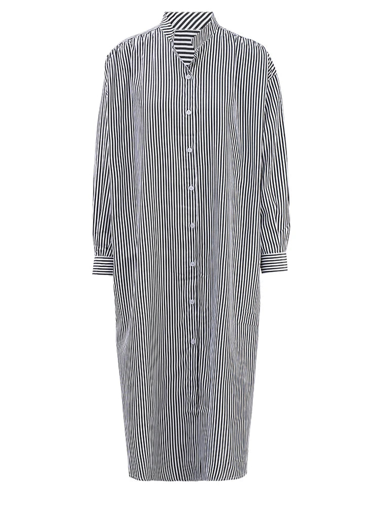 Robe de chemise midi rayée