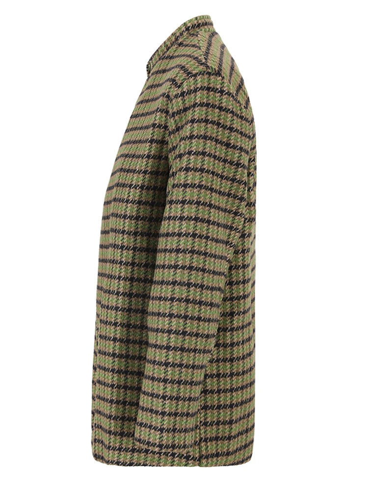 Veste en laine à carreaux verts