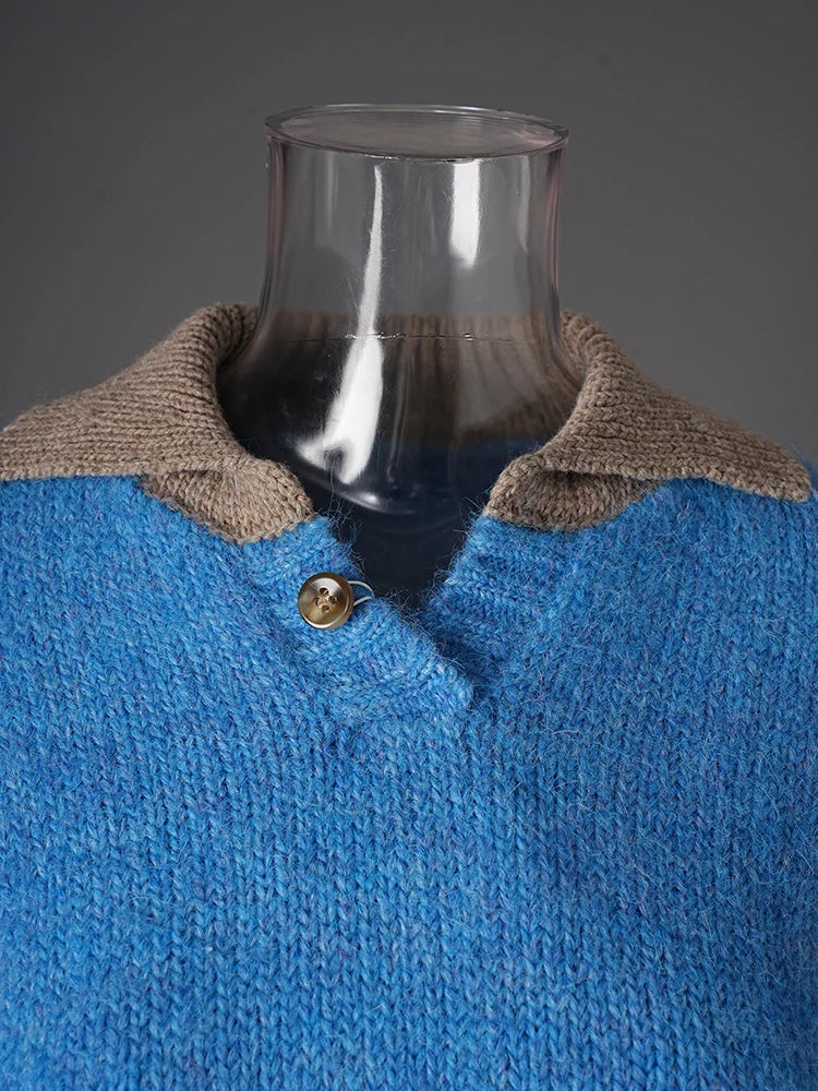 Pull à col multicolore