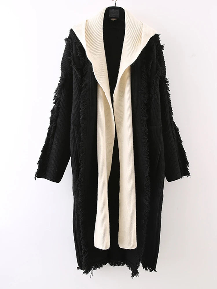 Cardigan à capuchon avec détail glonfre