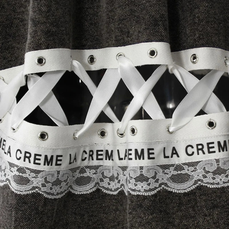 Veste en jean taillé en dentelle