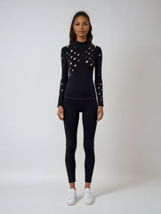 Chic Hollow Mock Neck Knit Pullover