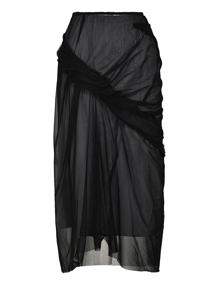 Jupe midi asymétrique chic
