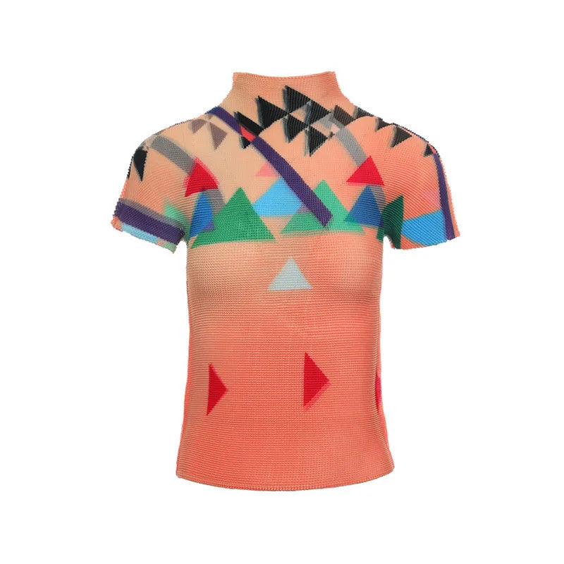 T-shirt plissé à col roulé
