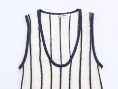 U-neck Striped Sleeveless Dress