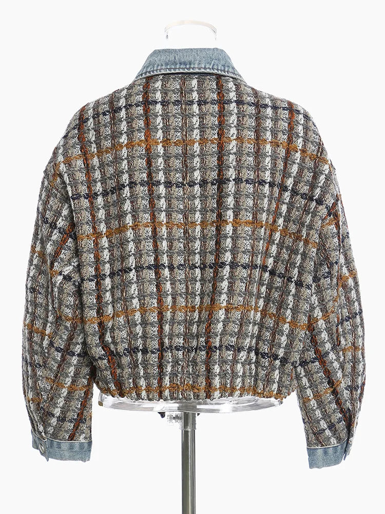 Veste en tweed à plaid en denim