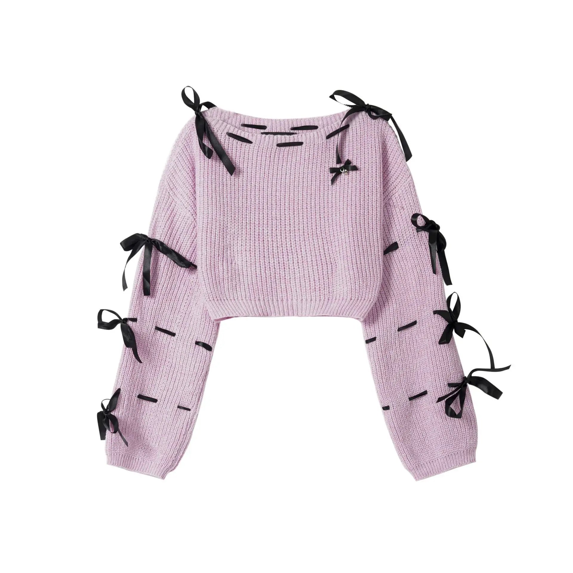 Pull en tricot à bowknot