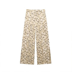 Leopard Print High-Waist Wide-Leg Trousers