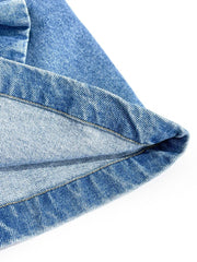 Mini-jupe de denim rose