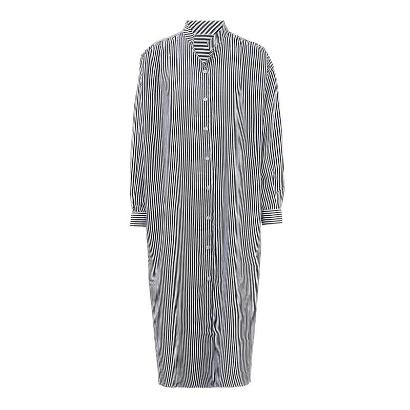 Robe de chemise midi rayée