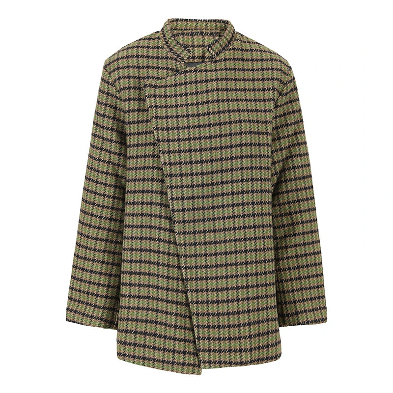 Veste en laine à carreaux verts