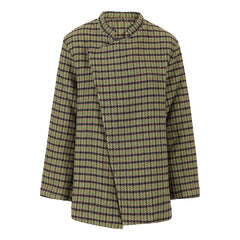Veste en laine à carreaux verts