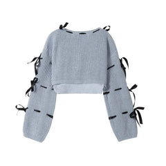Pull en tricot à bowknot
