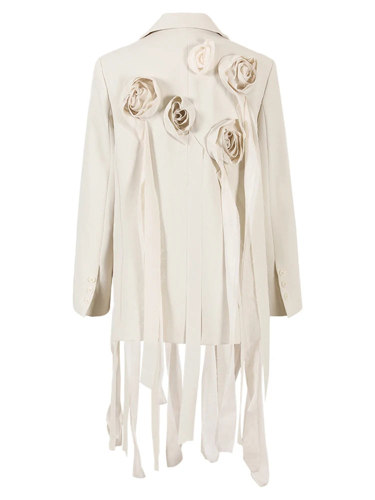 Flower Irregular Long Blazer
