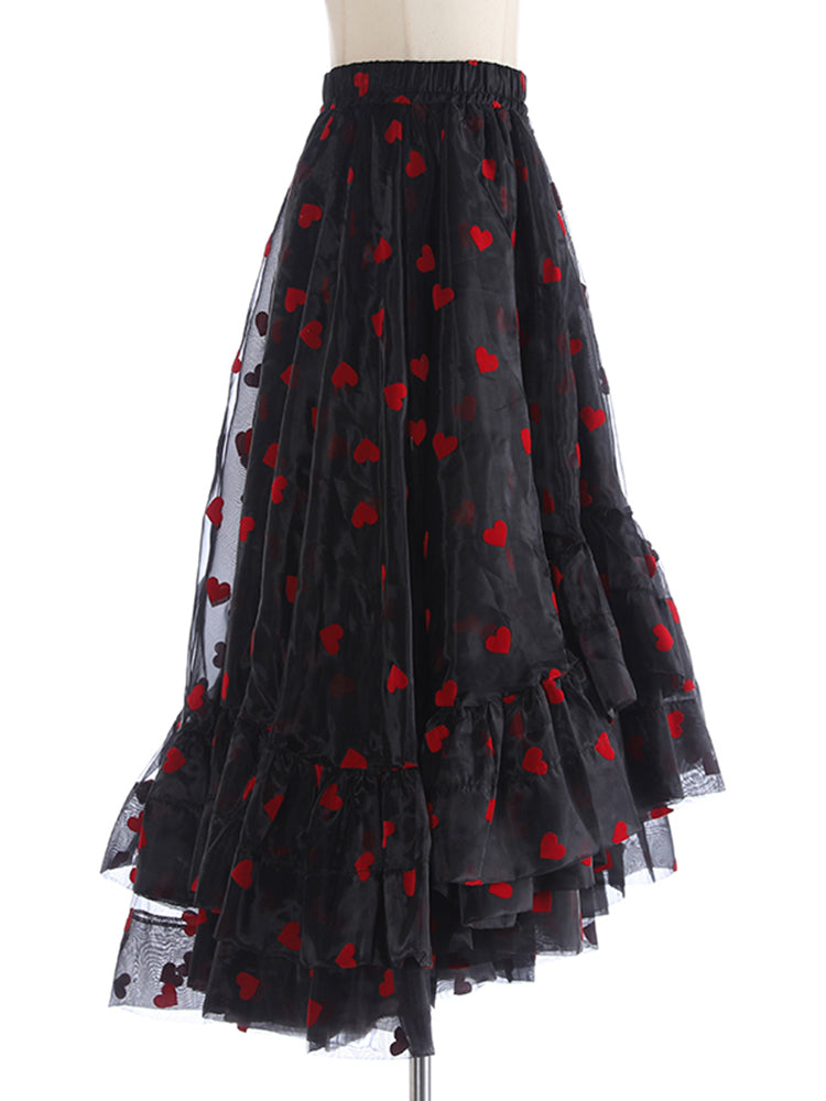 Jupe imprimée en tulle A-line