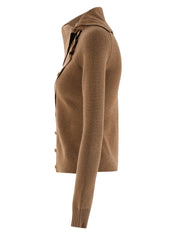 Pilluche en tricot brun-collé