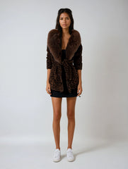 Brown Leopard Faux Fur Jacket