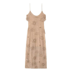 Sequin Ruffle Midi Dress