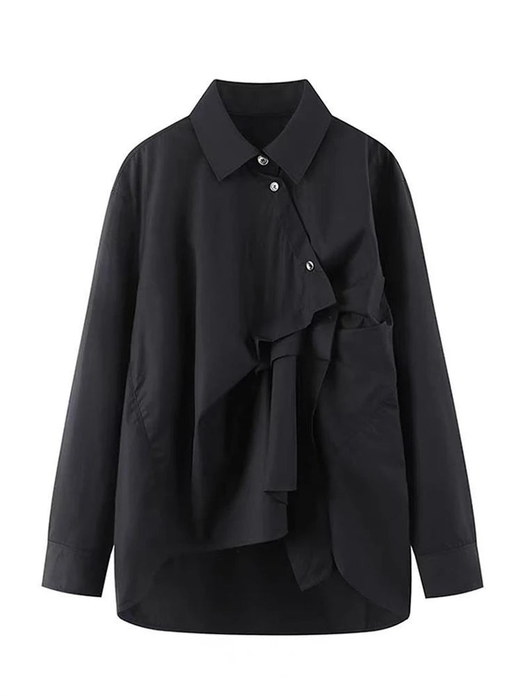 Chemisier décontracté asymétrique rose