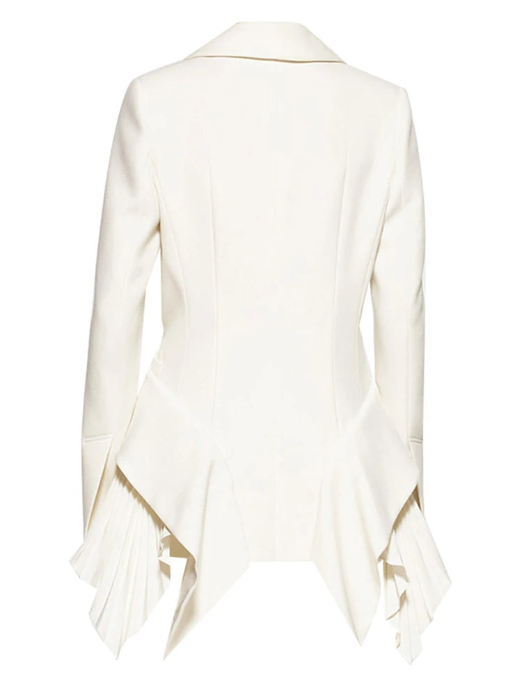 Blazer à volants plissés irréguliers