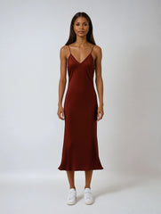 Elegant Satin V-neck Camisole Dress