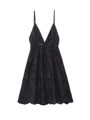 Hollow-out Mini Dress – Vacation V-neck Open-back Style